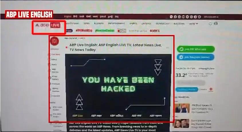 بھارتی میڈیا کا بڑا گڑھ ’اے بی پی نیوز‘ ہیک، اسٹریمنگ معطل
